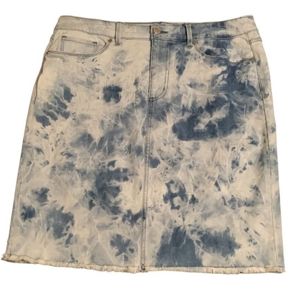 Code Bleu Denim Jean Skirt Women 14 Modest Pocket Straight Pencil small slit